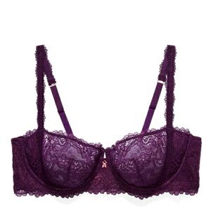 Savage X Fenty Playtime Purple Romantic Corded Lace Unlined Balconette Bra 32B